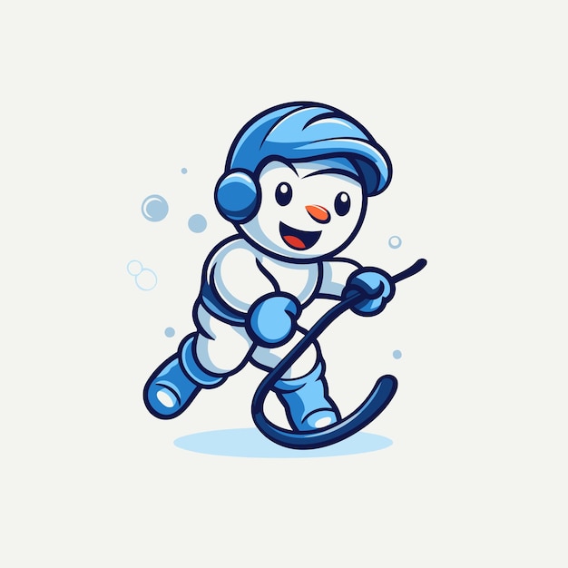 Vector skiing boy cartoon character for your design vector illustration