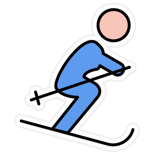 Skiing icon vector image can be used for dubai