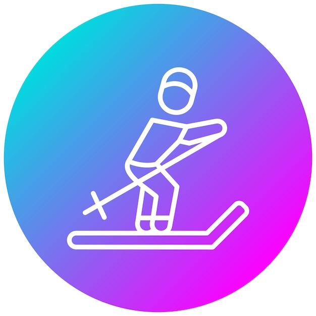 Skiing Vector Illustration Style