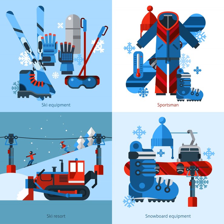 Vector skiing vector images design concept 