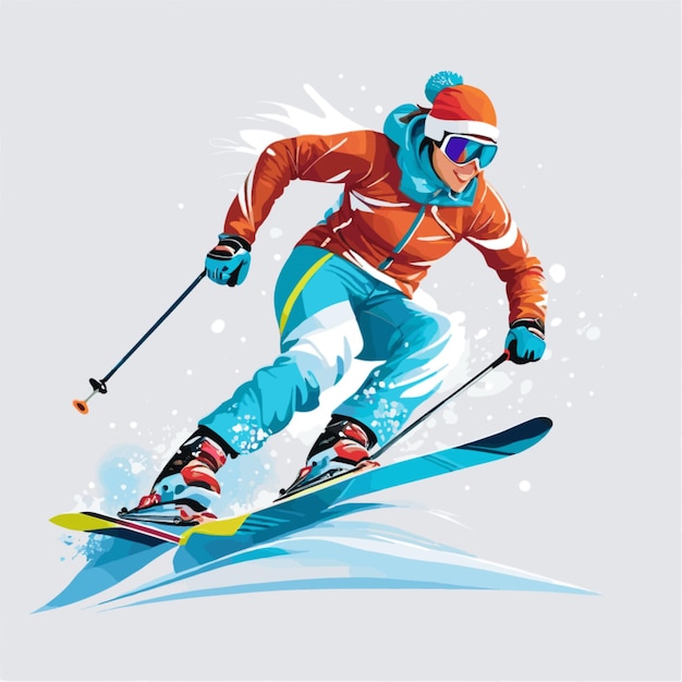 Vector skiing vector