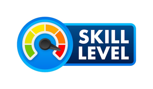 Skill levels growth meter indicator Skills enhancement Vector stock illustration