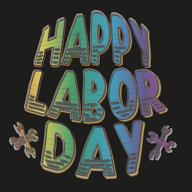 Skilled labor worker day Unique typography t-shirt design