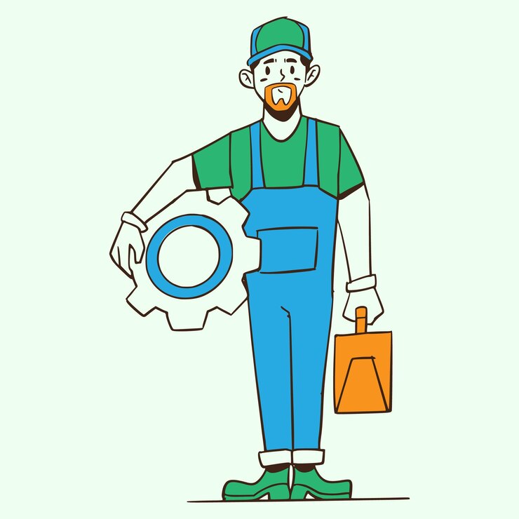 वेक्टर skilled mechanic with tools