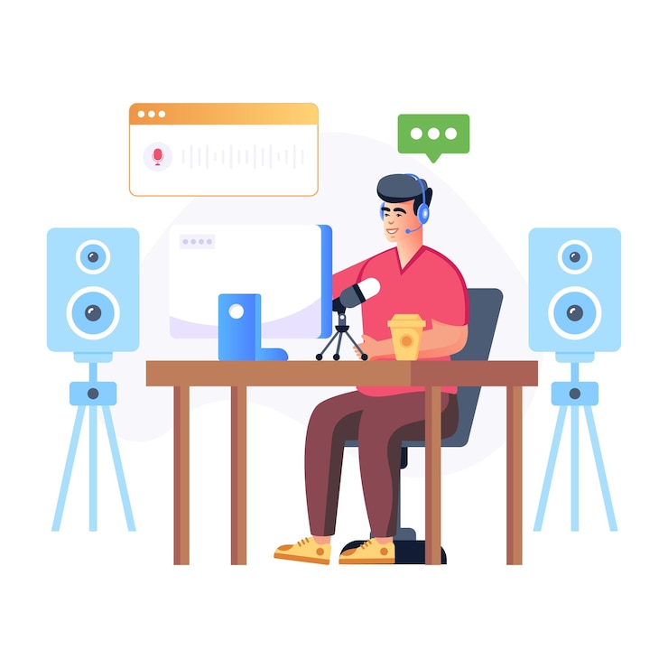 Vector a skillfully designed flat illustration of sound production