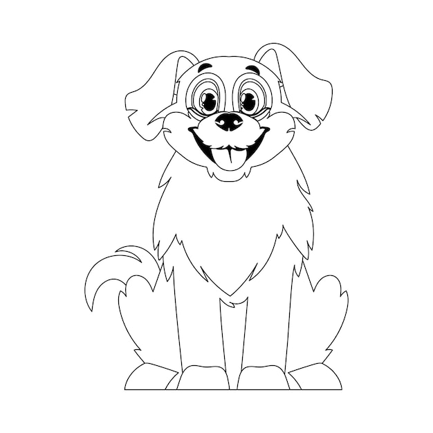 Skillfully puppy in a energize shape pulverizing for children's coloring books Cartoon style Vector Illustration