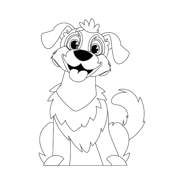 Skillfully puppy in a energize shape pulverizing for children's coloring books Cartoon style Vector Illustration