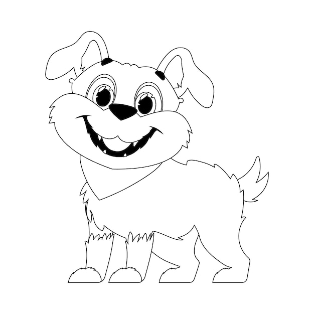 Skillfully puppy in a energize shape pulverizing for children's coloring books Cartoon style Vector Illustration