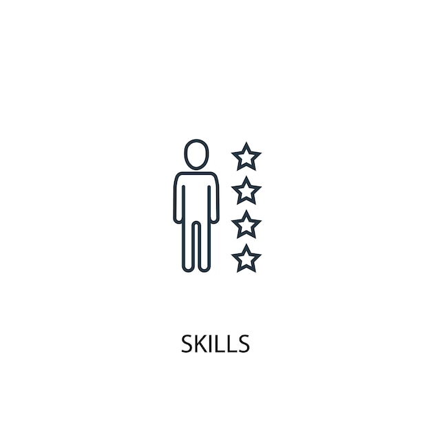 Skills concept line icon. Simple element illustration. skills  concept outline symbol design. Can be used for web and mobile UI/UX