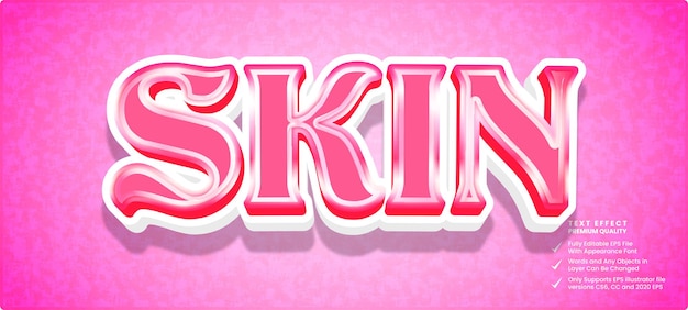 Skin 3d text style effect