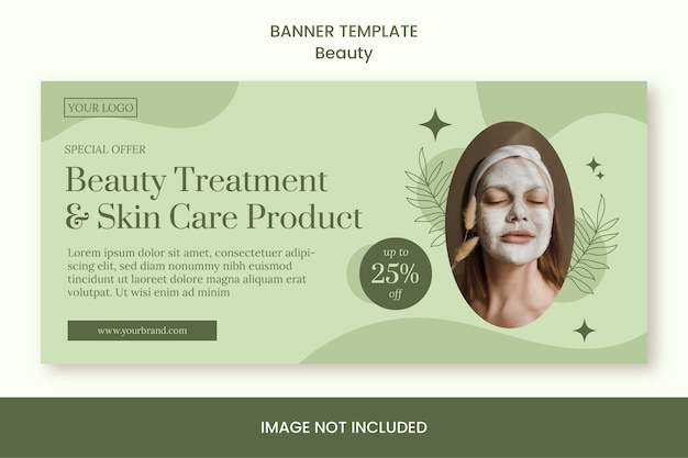 Skin care beauty product minimalist banner template vector