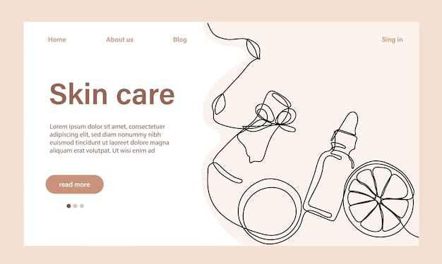 Skin care concept. Landing page template. Morning routine. Bath time. Organic products for scrubbing