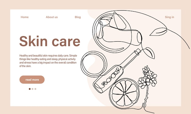 Skin care concept. Landing page template. Morning routine. Bath time. Organic products for scrubbing