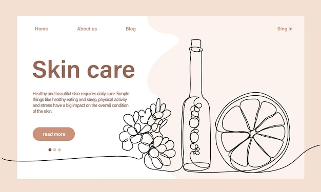 Skin care concept. Landing page template. Morning routine. Bath time. Organic products for scrubbing