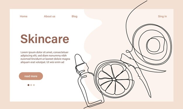 Skin care concept. Landing page template. Morning routine. Bath time.