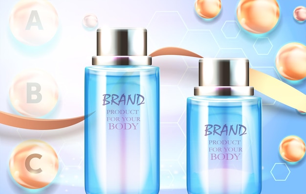 Skin care product set in 3d illustration