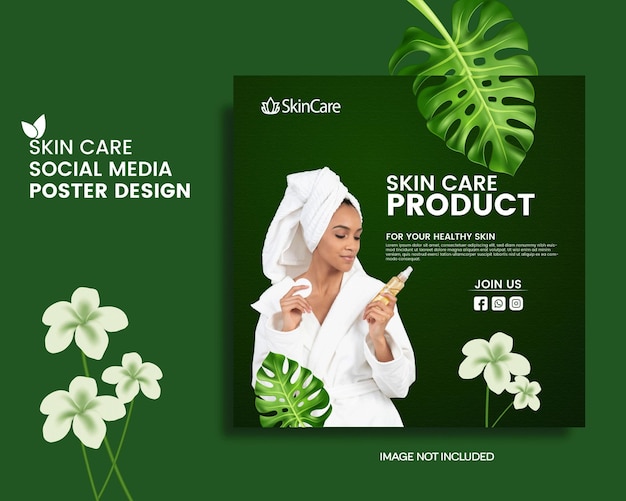 Vector skin care product social media poster design