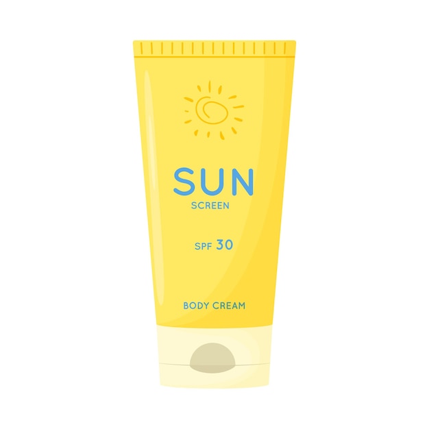 Skin care product Sun safety UV protection cream Tube of sunscreen product with SPF