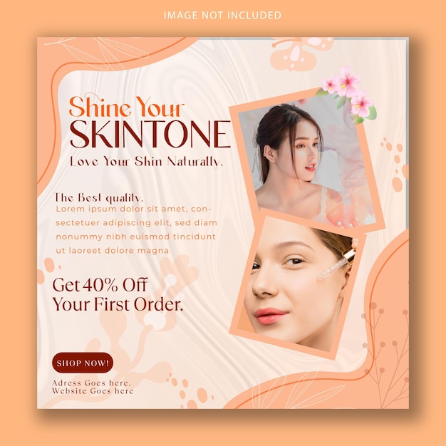 Skin care social media post template