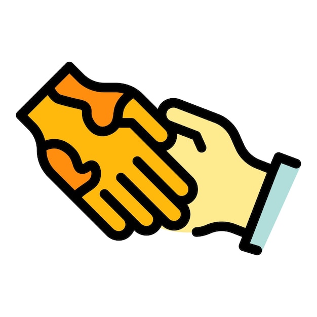 Skin handshake icon outline vector Health doctor Dry allergic color flat