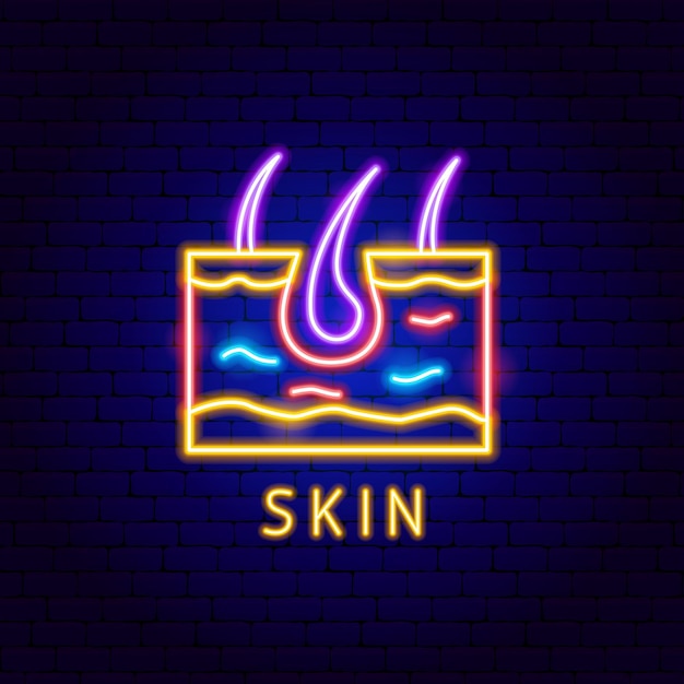 Vector skin neon label