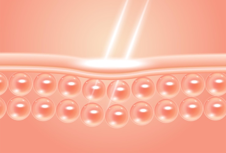 Vector skin rejuvenation skin cells skin repair collagen serum 3d illustration