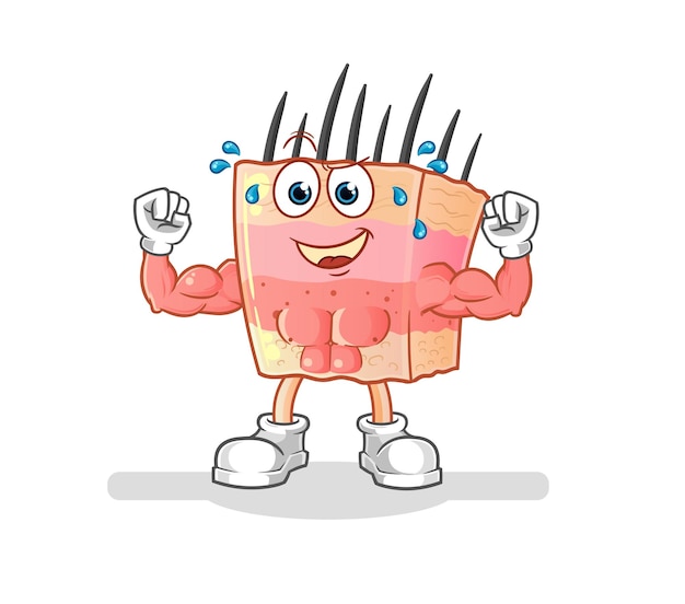 Skin structure muscular cartoon cartoon mascot vector