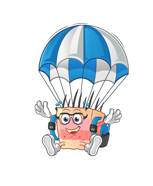 Skin structure skydiving character cartoon mascot vector