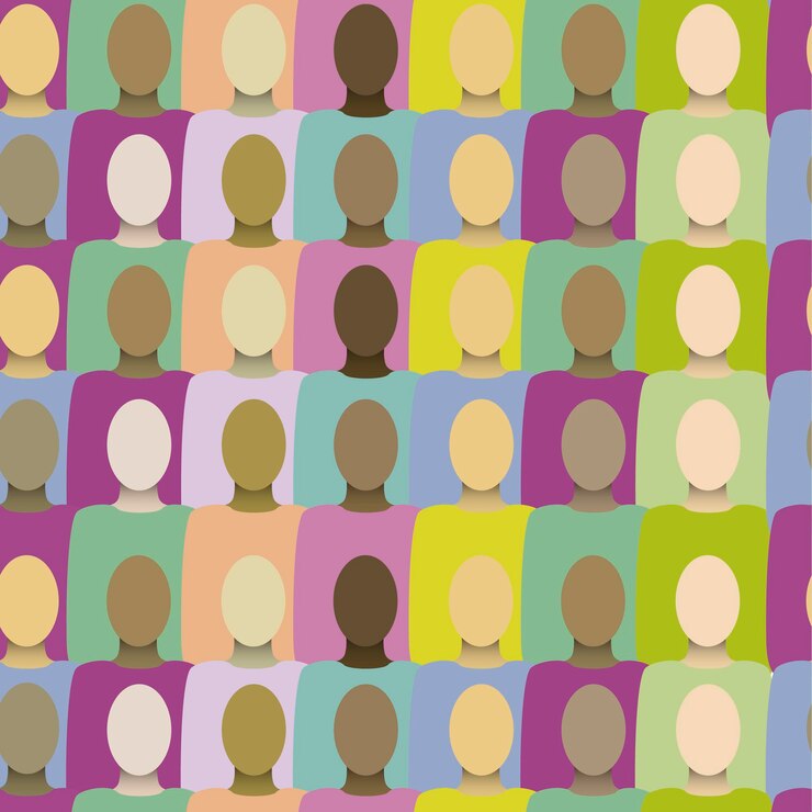 Vector skin tones seamless background pattern seamless