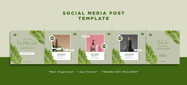 Skincare and beauty product social media post eps vector template 06