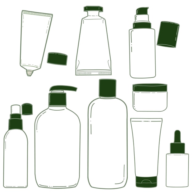 Skincare Cosmetic packaging icon set vector image01