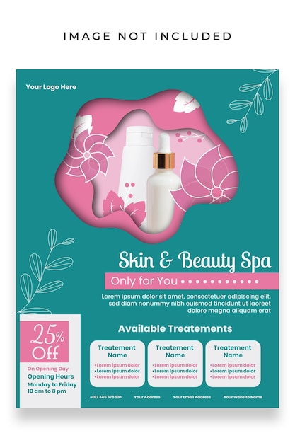 Vector skincare flyer template