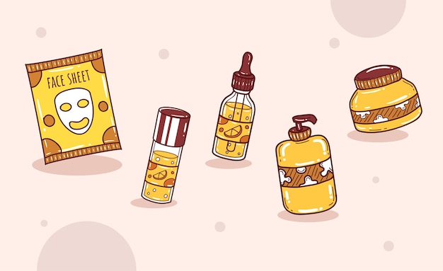 Skincare handdrawn vector collection