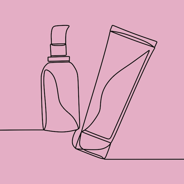 Skincare in one line art