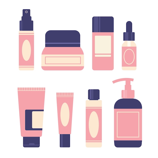 Skincare Packaging Illustration Set