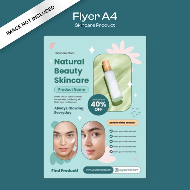 Vector skincare product flyer template