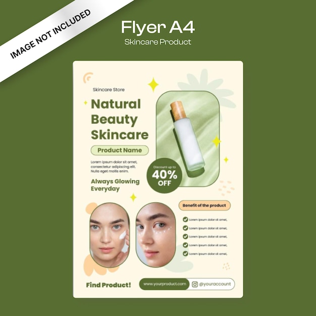 Vector skincare product flyer template