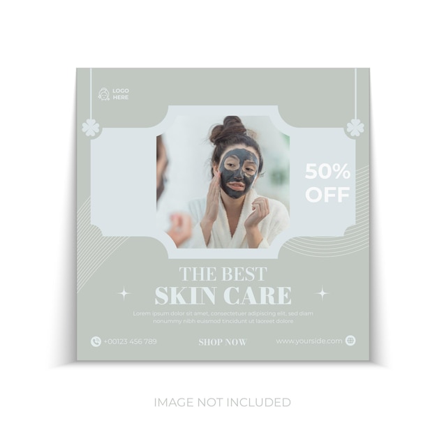 Skincare Social Media Post Template Design