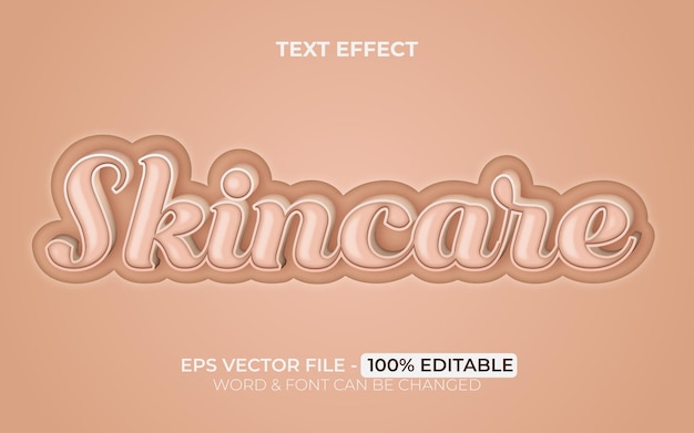 Vector skincare text effect style editable text effect beauty theme