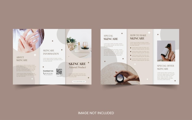 Vector skincare trifold template