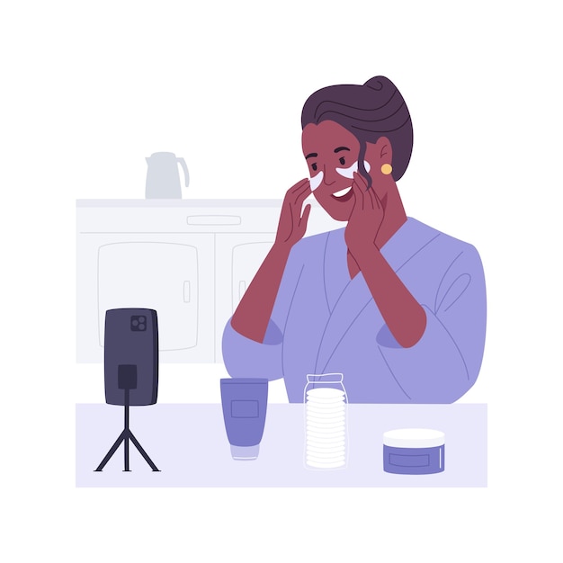 skincare tutorial isolated cartoon vector illustrations