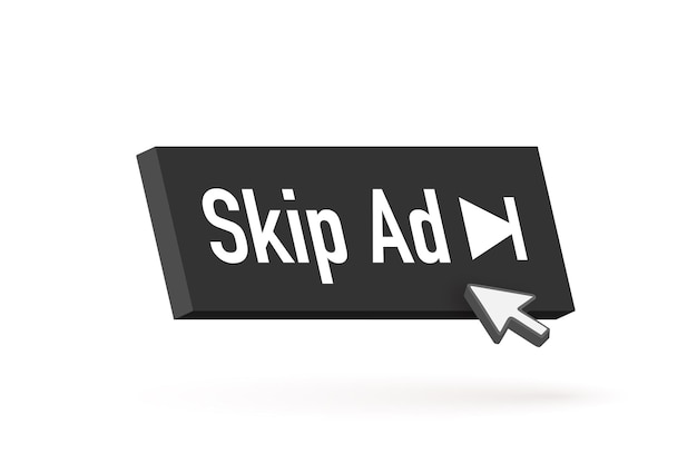 Vector skip ad button. modern advertising for marketing design. vector illustration design. communication technology. internet advertisement.