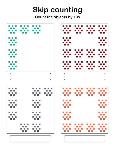 Skip counting - count the objects by 10s.