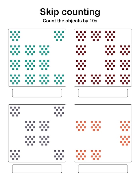 Skip counting - count the objects by 10s.