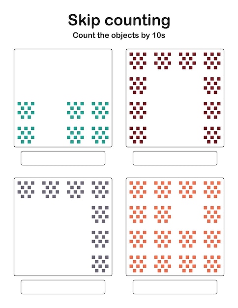 Skip counting - count the objects by 10s.