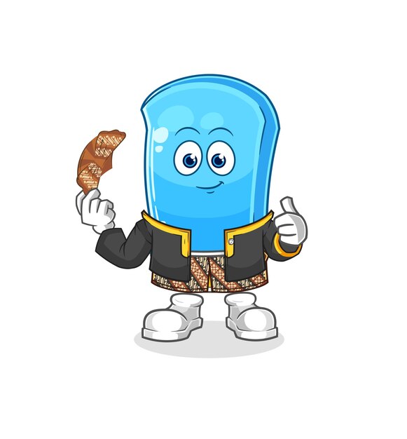 Skiplank Javaans karakter cartoon mascotte vector