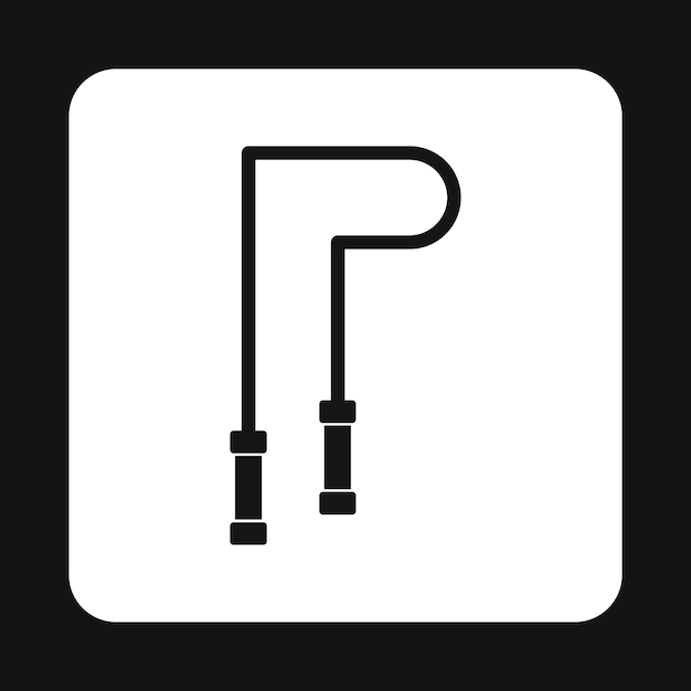 Skipping rope icon in simple style on a white background