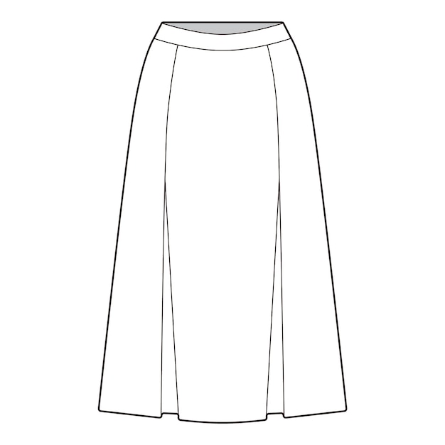 Vector skirt flat drawing fashion flat sketches