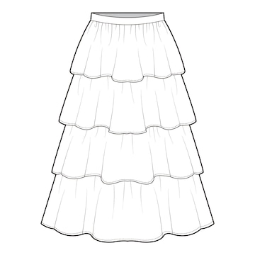 Premium Vector | Skirt flat drawing fashion flat sketches