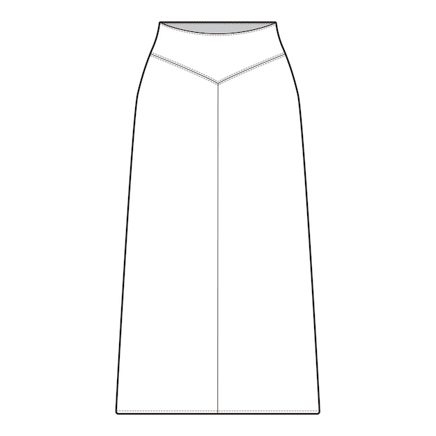 Skirt Flat Drawing Fashion Flat Sketches